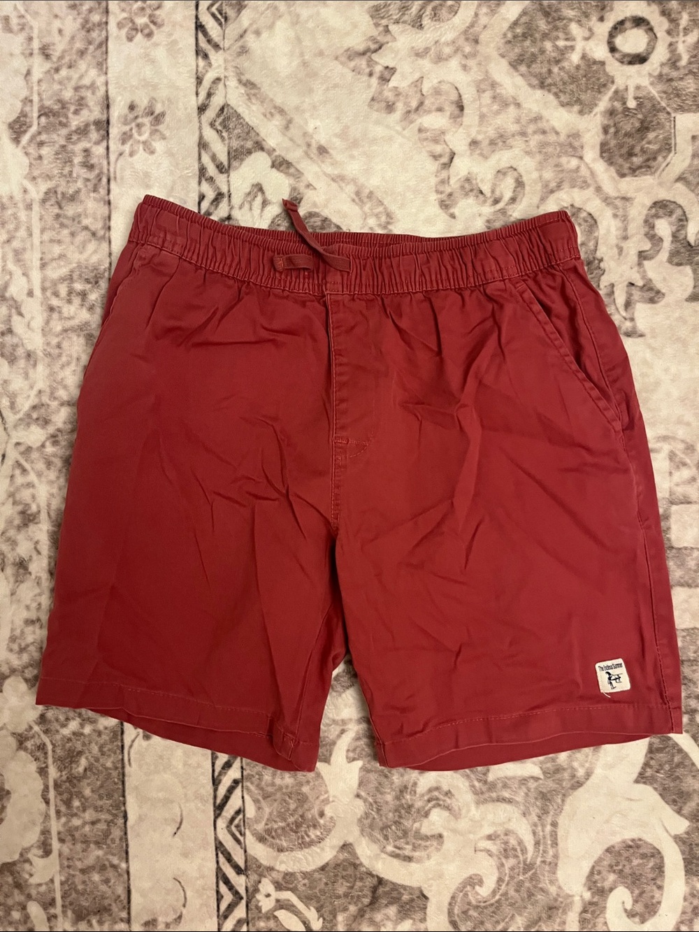 The Endless Summer Men's Elastic Waist Shorts in Deep Rose